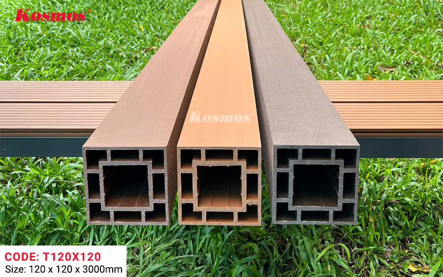 Thanh Lam Trụ Gỗ Nhựa Kosmos 120*120mm Wood
